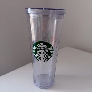 Starbucks Transparent Tumbler with Blue Lid